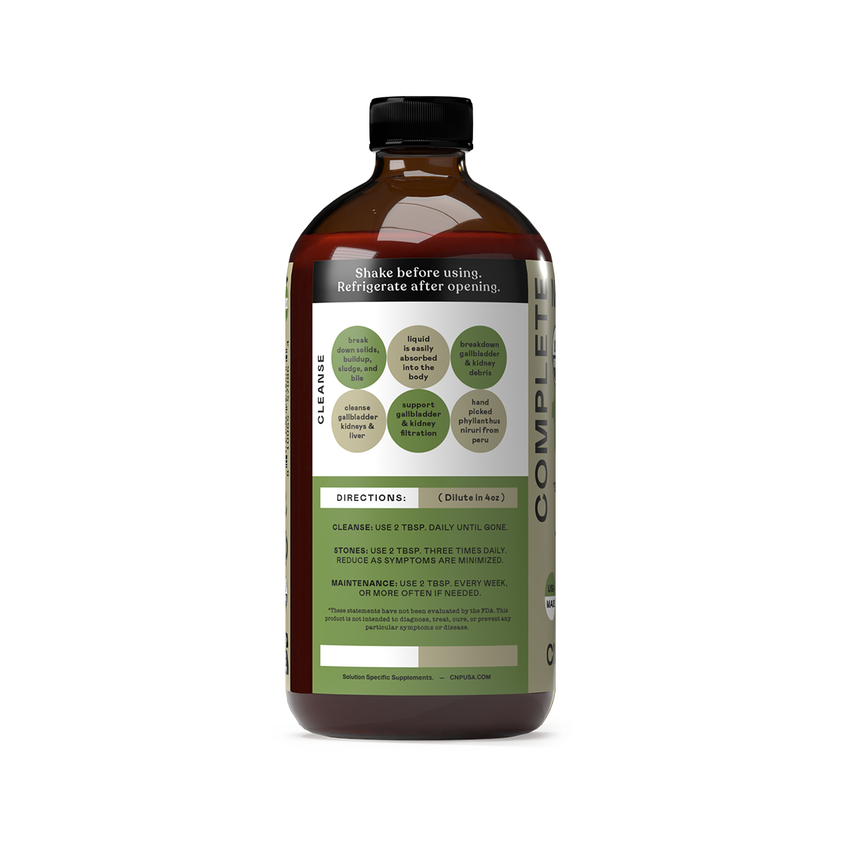 Concentré de Chanca Piedra - Bouteille en verre biologique de 16 oz