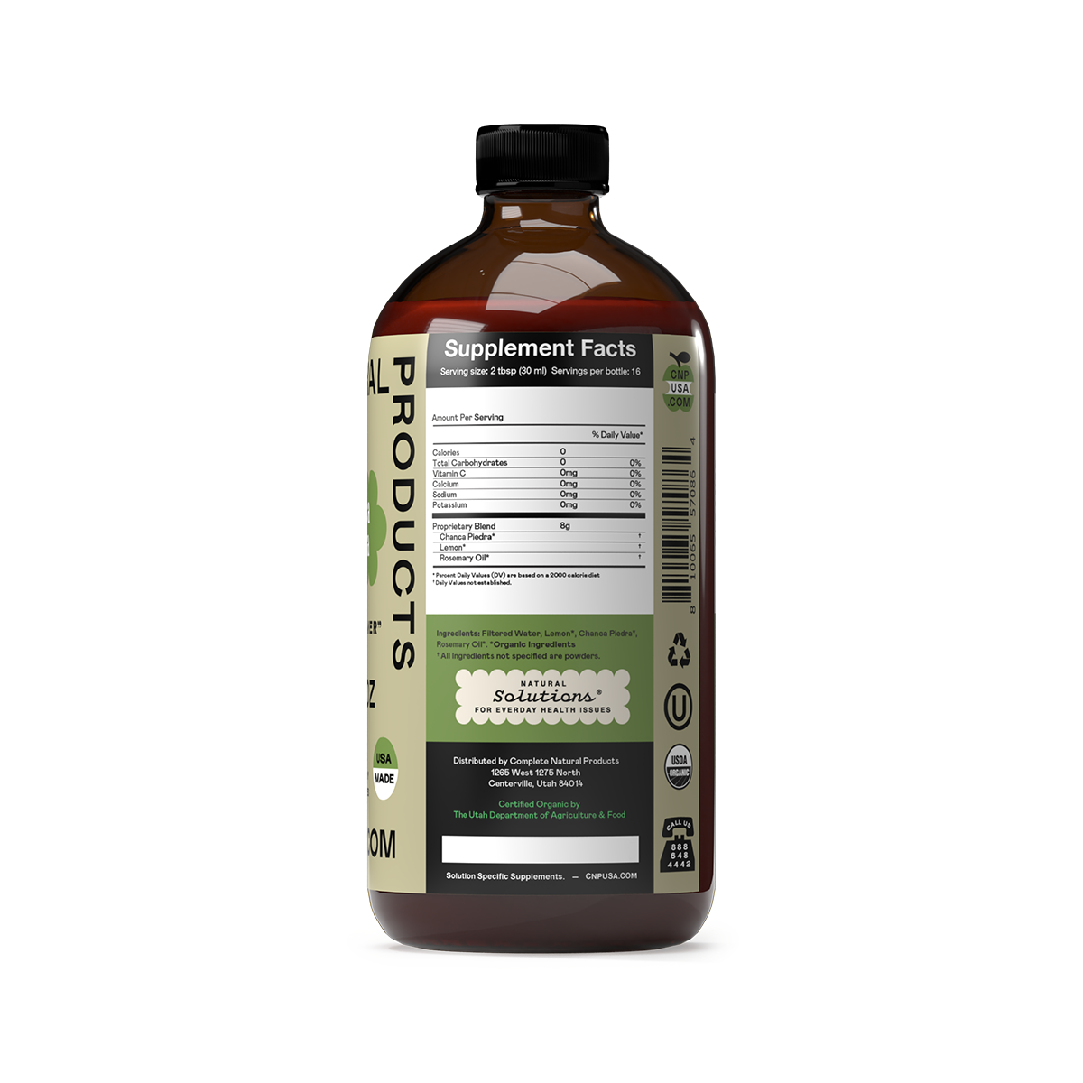 Concentré de Chanca Piedra - Bouteille en verre biologique de 16 oz