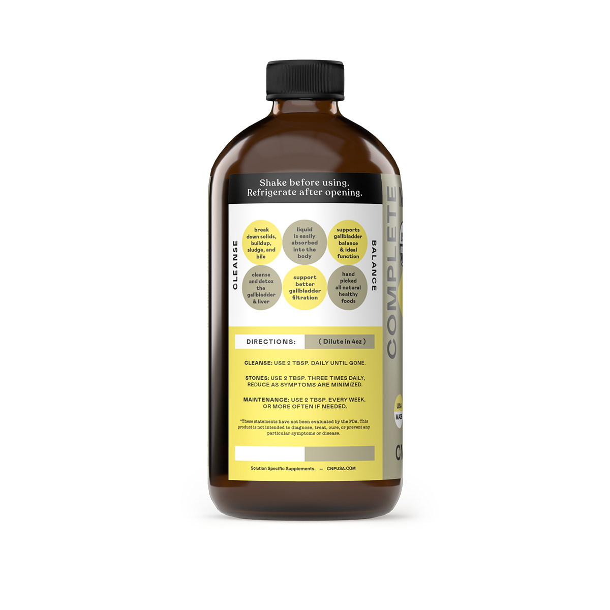 Vésicule biliaire complète - Bouteille en verre de 16 oz