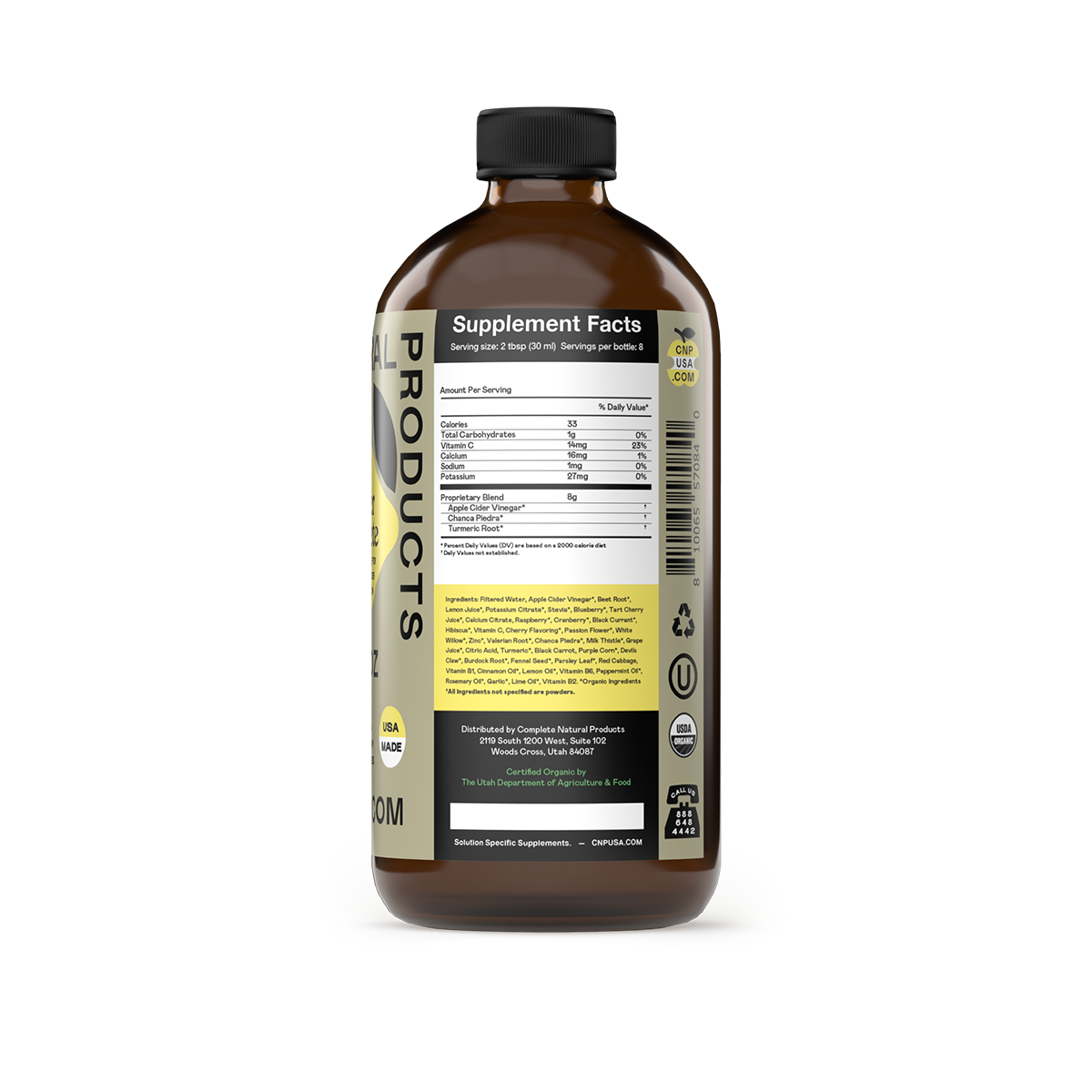 Vésicule biliaire complète - Bouteille en verre de 16 oz