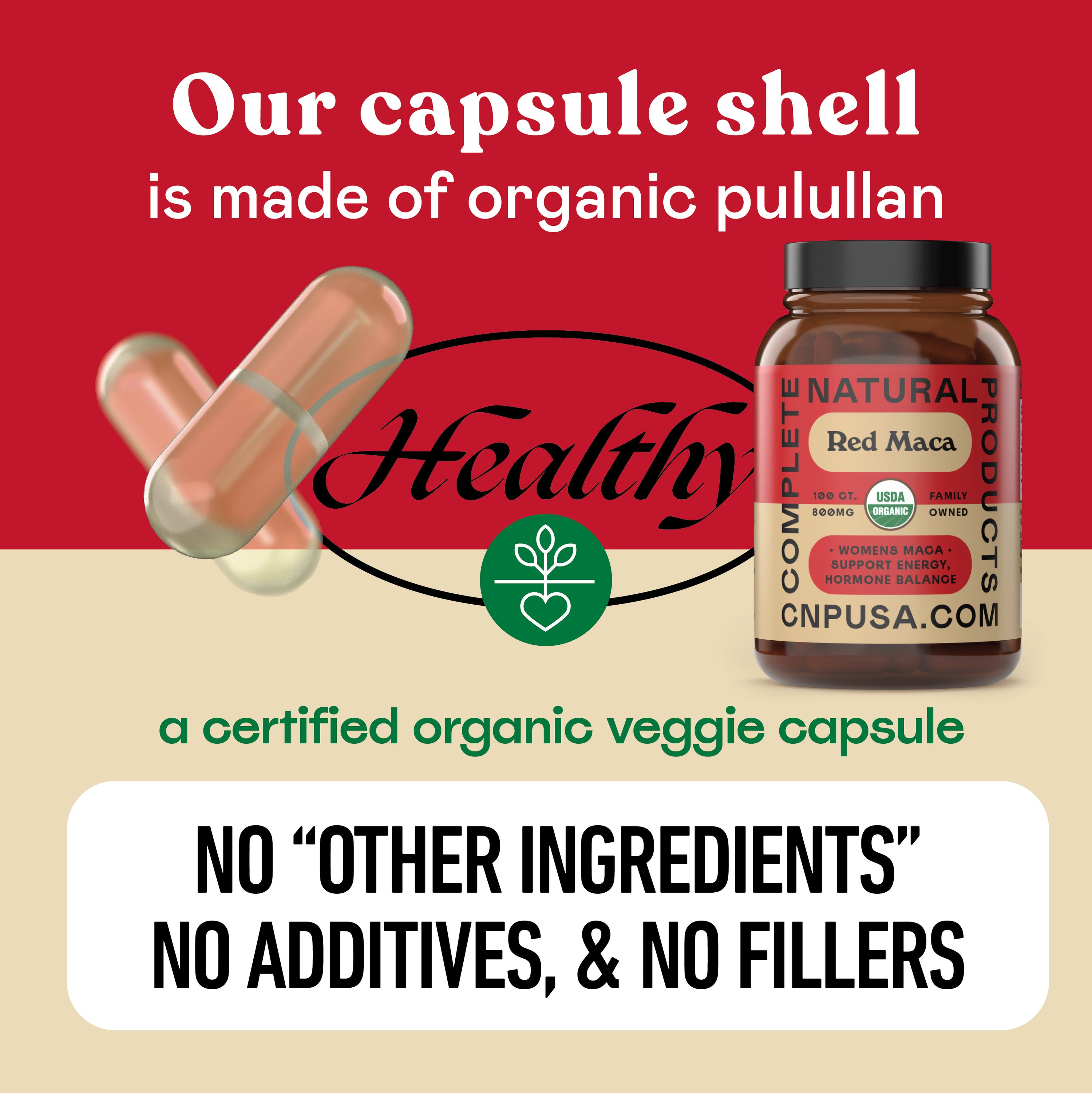 Organic Red Maca Root Capsules