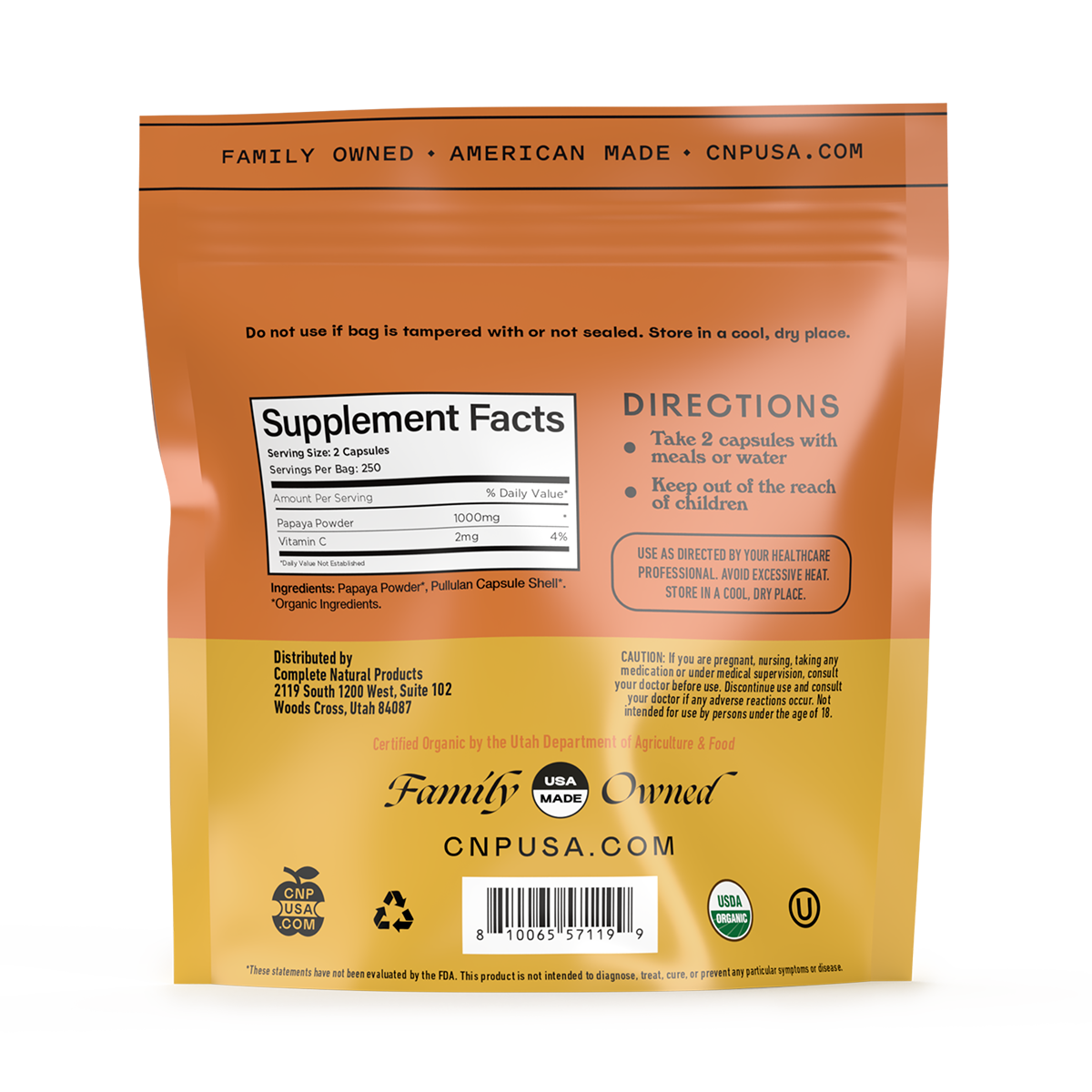 Cápsulas de Papaya Orgánica