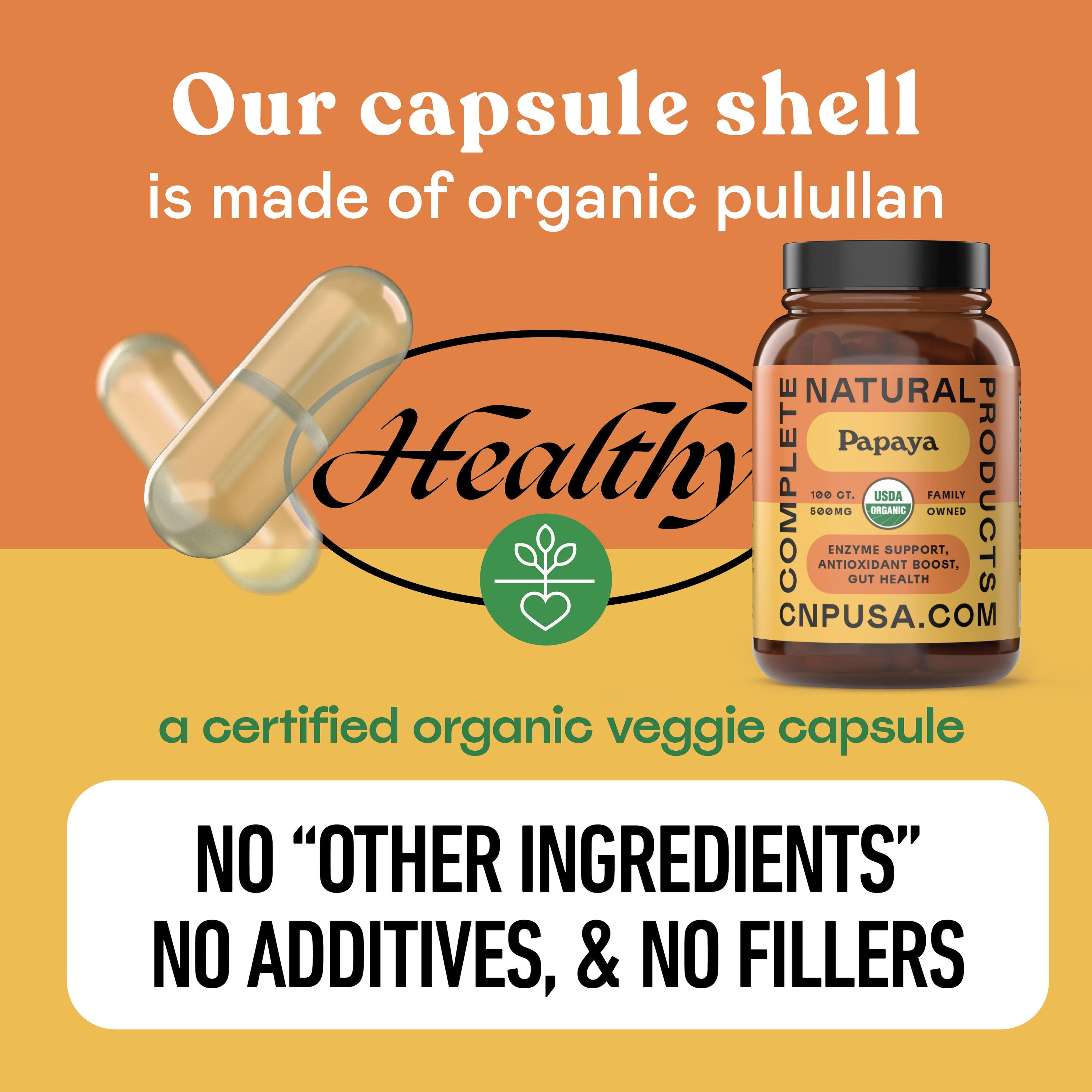 Cápsulas de Papaya Orgánica