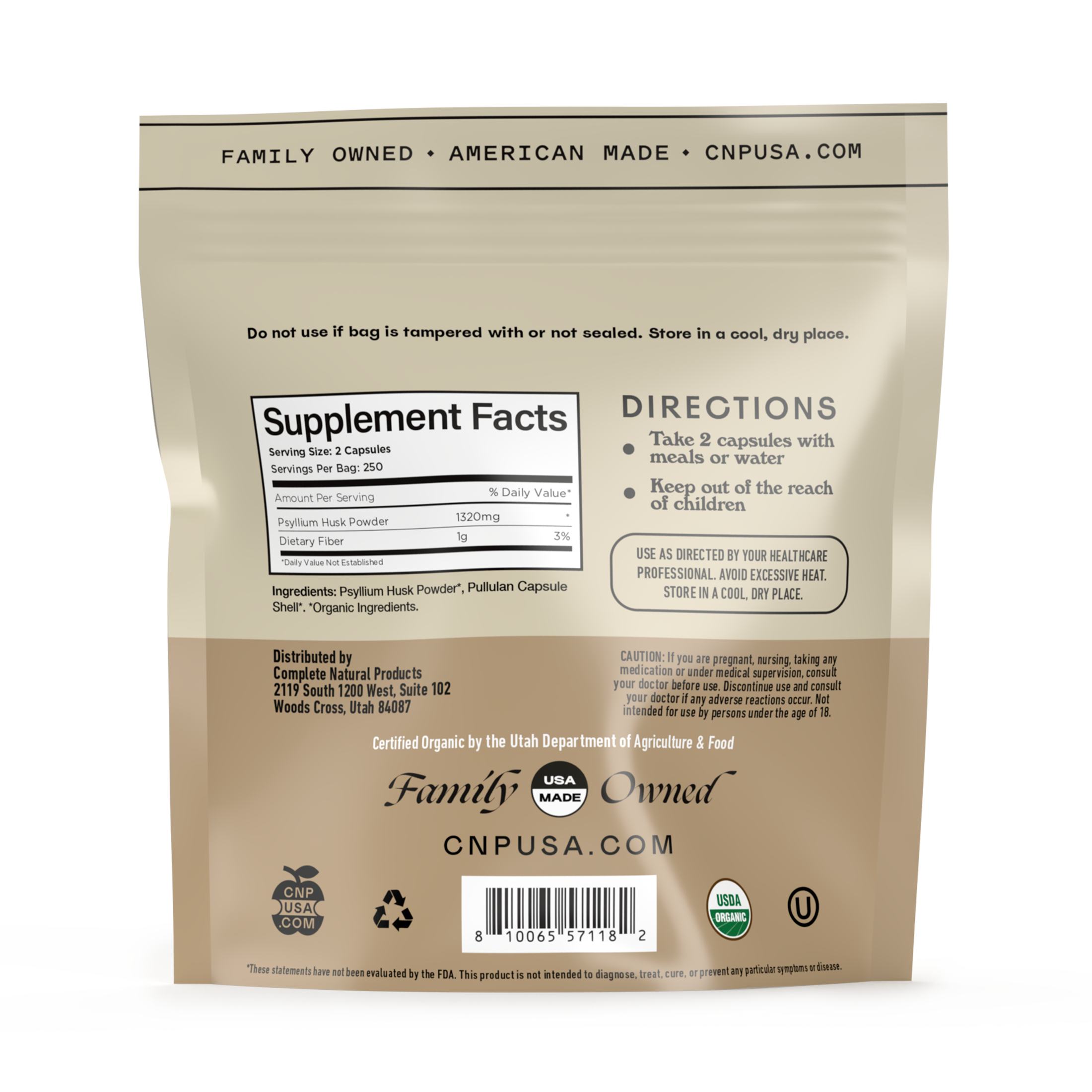 Gélules de cosses de psyllium bio