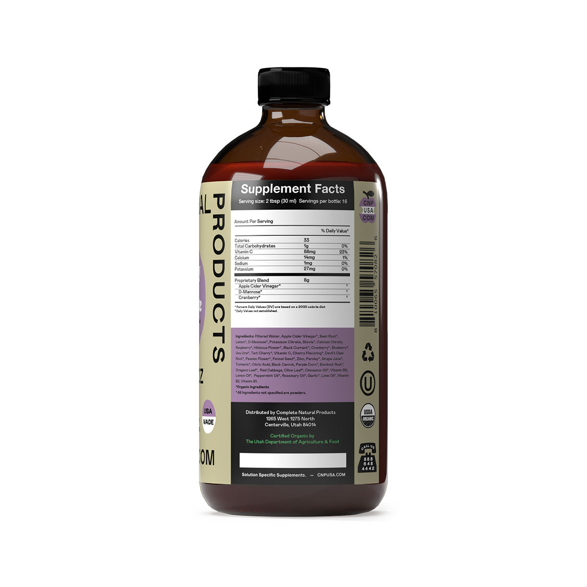 Voies urinaires complètes - Bouteille en verre de 16 oz
